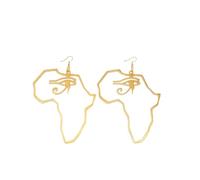 YUANYIRAN Pendientes De Gancho para La Oreja De Mapa Africano - Bandera Étnica De Las Mujeres Ojo De Horus Egipcio Antiguo Pendiente Más Grande País Hip Hop Mundo Patriótico Pendientes para Damas