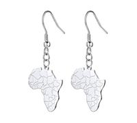 YUANYIRAN Pendientes De Gancho para La Oreja De Mapa De África - Vintage Minimalista Étnico África Mapa Gota Mujeres Piercing Pendientes País Hip Hop Bandera Patriótica Encanto Joyería para Dama