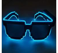 YUANYUYING Gafas con Luz LED para Fiesta, Adultos y Niños - Geniales Gafas de Sol Intermitentes | Halloween, Cosplay, Discoteca, Ideas de Regalo (Blu ghiaccio)