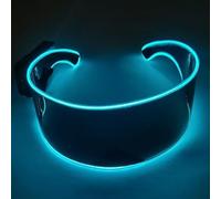 YUANYUYING Gafas de neón con luz LED, gafas de fiesta para adultos, ideales para discotecas, fiestas rave, festivales y conciertos (Blu ghiaccio)