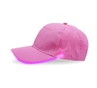 YUANYUYING Gorra con luz LED, sombrero de festival, traje de fiesta, gorra de béisbol unisex ajustable para escenario de club de festival (Rosa)