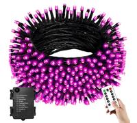 YUANYUYING Luces de cadena de batería con control remoto, luces de hadas de control remoto 4M 40LED, impermeable operado con caja de batería para jardín, patio, cerca (rosa)