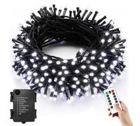 YUANYUYING Luces de cadena de batería con control remoto, luces de hadas de control remoto 4M 40LED, impermeable operado con caja de batería para jardín, patio, cerca (blanco)