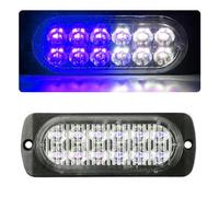 YUANYUYING Luces de posición laterales estroboscópicas impermeables, 4 unidades, 12SMD. Luces de señalización laterales para coche, 12V-24V (Blanco y azul)