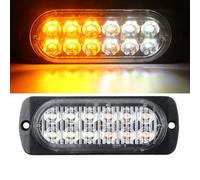 YUANYUYING Luces de posición laterales estroboscópicas impermeables, 4 unidades, 12SMD. Luces de señalización laterales para coche, 12V-24V (Blanco y amarillo)