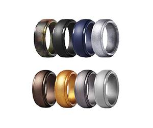 YUANZHOU Anillo Deportivo de 8 Piezas Nuevo Anillo de Silicona Neutral de 8 Colores Europeo y Americano Conjunto de combinación Arco Arco Paso Elegante diseño Elegante Anillo al Aire Libre