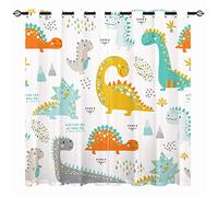 YUANZU Cortinas infantiles con diseño de dinosaurio con ojales, con ojales, opacas, térmicas, protección contra el frío, para habitación de los niños, dormitorio o dormitorio, 2 unidades, altura 160 x