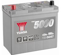 YUASA Batería 50, Ah 450, A/EN YBX5057 L 238mm B 129mm H 223mm Compatible con TOYOTA Yaris Hatchback P13, SUZUKI Alto GF
