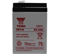 Yuasa NP4 - 6 Sealed Lead Acid (VRLA) 4000 mAh 6 V batería Recargable - baterías Recargables (4000 mAh, Sealed Lead Acid (VRLA), 6 V, Color Blanco)