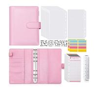 Yuattory Carpeta de Presupuesto A6 con Sobres con Cremallera, Planificador de Presupuesto, Libro, Organizador de Ahorro de Dinero, Sobres de Efectivo para Presupuestos, Color Rosado