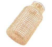 Yuattory Florero de Cristal de Paja Maceta Japonesa Cesta de Flores Creativa Fruncido NóRdico para Plantas de Agua -S