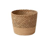 Yuattory Maceta de Flores Tejida de Paja, Cesta de Mimbre de Ratán para Almacenamiento, Macetero Tejido Hecha una S