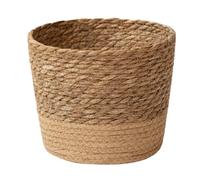 Yuattory Maceta de Flores Tejida de Paja, Cesta de Mimbre y Ratán para Almacenamiento, Macetero Tejido en Forma de L