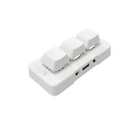 Yuattory MK321BT Mini Teclado Mecánico Personalizado de 3 Teclas, Interruptor Azul, Conexión USB + BT Doble Modo para MultimeDia, Blanco