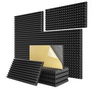 Yuattory Paquete de 12 Paneles de Espuma Piramidales Autoadhesivos una Prueba de Sonido, Paneles AcúSticos de 24 X 12 X 2 Pulgadas, para CancelacióN de AbsorcióN de Ruido