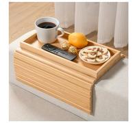 YUBAMIN Bandeja de bambú para reposabrazos de sofá, Bandeja para reposabrazos de sofá, Bandeja Plegable para reposabrazos, Mesa de sofá para Comer, Bebidas, Aperitivos, Control Remoto, teléfono