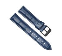 YUBAOLI watch straps,12/14/16/18/20/22/24mm Bamboo Grain Breathable Skin Friendly Cowhide Watch Strap with Installation Tools(Blue-Black,20mm)