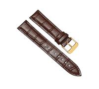 YUBAOLI watch straps,12/14/16/18/20/22/24mm Bamboo Grain Breathable Skin Friendly Cowhide Watch Strap with Installation Tools(Brown-Gold,20mm)