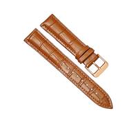YUBAOLI watch straps,12/14/16/18/20/22/24mm Bamboo Grain Breathable Skin Friendly Cowhide Watch Strap with Installation Tools(Light Brown-Rosegold,22mm)