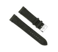 YUBAOLI Watch straps,18/20/22/24mm Handmade Stitching Vintage Suede Genuine Leather Watchband with Quick Release Spring Bar(Dark Green-Black,22mm)