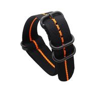 YUBAOLI Watch straps,18/20/22/24mm Soft Breathable Nylon Woven Watch Strap with Black Watch Buckle(Black-Ring Buckle,24mm)