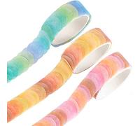 YUBBAEX Fruits Candy - Juego de cintas Washi redondas de 9/16 pulgadas con 300 puntos de 3 rollos para agenda de álbumes de recortes (fruta de verano)