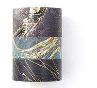 YUBBAEX Gold Veins Washi Tape - Juego de cintas adhesivas decorativas para manualidades, manualidades, suministros de diario, planificadores, álbumes de recortes, tarjetas y envoltorios de regalo (flujos dorados)