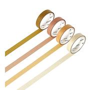 YUBBAEX Juego de 4 Amarillo Washi Tape, de color natural para manualidades, manualidades decorativas, regalos, álbumes de recortes, color natural Type 3