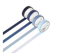YUBBAEX Juego de 4 Azul Washi Tape, de color natural para manualidades, manualidades decorativas, regalos, álbumes de recortes, color natural Type 6