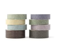 YUBBAEX Juego de 8 rollos de cinta Washi básica de color sólido para enmascarar cintas decorativas para artes, manualidades, diarios, planificadores, álbumes de recortes, envolver (té con leche)