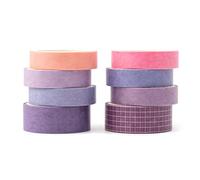 YUBBAEX Juego de 8 rollos de cinta Washi básica de color sólido para enmascarar cintas decorativas para artes, manualidades, diarios, planificadores, álbumes de recortes, envolver (violeta)