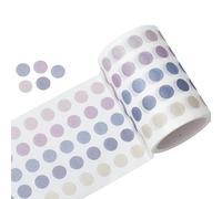 YUBBAEX Morandi - Adhesivos Decorativos Redondos de 5/16 pulgadas con 1250 puntos para planificador, álbumes de recortes, 2 3/8 pulgadas x 10 pies (Taro Vanilla)