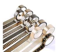 Yubbaex Washi Tape Set cinta adhesiva decorativa Washi Glitter Adhesivo de Cinta Decorativa para DIY Crafts Scrapbooking 10 Rollos