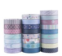 Yubbaex Washi Tape Set cinta adhesiva decorativa Washi Glitter Adhesivo de Cinta Decorativa para DIY Crafts Scrapbooking 24 Rollos