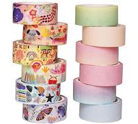 YUBBAEX Washi Tape Set cinta adhesiva decorativa Washi Glitter Adhesivo de Cinta Decorativa para DIY Crafts Scrapbooking (Innocent Animals)