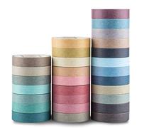 Yubbaex Washi Tape Set cinta adhesiva decorativa Washi Glitter Adhesivo de Cinta Decorativa para DIY Crafts Scrapbooking 28 Rollos