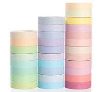 Yubbaex Washi Tape Set cinta adhesiva decorativa Washi Glitter Adhesivo de Cinta Decorativa para DIY Crafts Scrapbooking (Natural Color 30 Rollos)