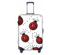 YUBVCF Art Ladybug Tracks - Funda de equipaje grande con impresión de huellas de mariquitas, fundas para maleta, protector elástico a prueba de polvo para equipaje de 18 a 32 pulgadas, White, XL
