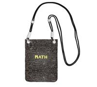 YUBVCF Bolsa bandolera para teléfono con estampado de matemáticas para escuela, se adapta a todos los teléfonos celulares, para correr, caminar, andar en bicicleta, Black, Talla única
