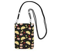 YUBVCF Bolsa bandolera pequeña con estampado de fiesta de martes, se adapta a todos los teléfonos celulares, uso para correr, caminar, ciclismo, Black, Talla única