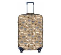 YUBVCF Bonita funda de equipaje grande con diseño de huellas de hueso, para maleta, protector elástico a prueba de polvo para equipaje de 18 a 32 pulgadas, White, M