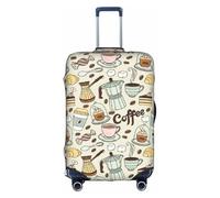 YUBVCF Coffee and Sweets - Funda de equipaje grande con estampado de chocolate y azúcar, fundas para maleta, protector elástico a prueba de polvo para equipaje de 18 a 32 pulgadas, White, S