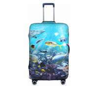 YUBVCF Colorido 3D Nature Scenic of Sea Underwater of Tropical Fish Printing - Funda de equipaje grande, fundas para maleta, protector elástico a prueba de polvo para equipaje de 18 a 32 pulgadas