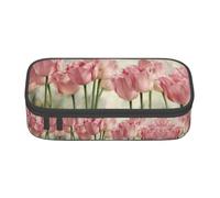 YUBVCF Estuche organizador de tulipanes rosas para estudiantes, niños y niñas, gran capacidad, multiranura, duradero, estuche para bolígrafos, Black, Talla única, Organizador de bolsas