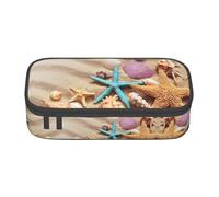 YUBVCF Estuche organizador para estudiantes, niños y niñas, de gran capacidad, multiranura, duradero, de Shells On The Beach, Black, Talla única, Organizador de bolsas