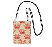 YUBVCF Funda cruzada para teléfono con estampado de corona roja, se adapta a todos los teléfonos celulares, uso para correr, caminar, andar en bicicleta, Black, Talla única