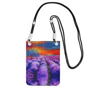 YUBVCF Funda cruzada para teléfono con estampado de lavanda al óleo, se adapta a todos los teléfonos celulares, para correr, caminar, andar en bicicleta, Black, Talla única