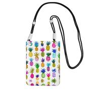 YUBVCF Funda cruzada para teléfono con estampado de piña arcoíris para el hombro, se adapta a todos los teléfonos celulares, uso para correr, caminar, ciclismo, Black, Talla única