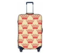 YUBVCF Funda de equipaje grande con estampado de corona roja, fundas para maleta, protector elástico a prueba de polvo para equipaje de 18 a 32 pulgadas, White, L
