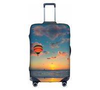 YUBVCF Funda de equipaje grande con estampado de globo aerostático y puesta de sol, fundas de maleta, protector elástico a prueba de polvo para equipaje de 18 a 32 pulgadas, White, L